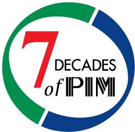 PIM seven decades anniversary emblem